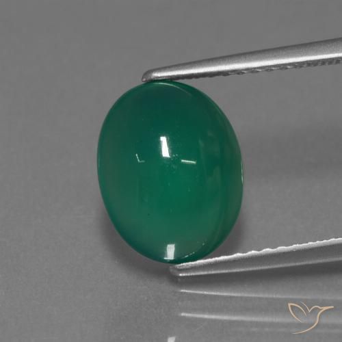 3.23ct Naturale Verde medio Agata, Ovale, Traslucido