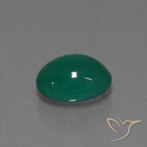 Agata Verde medio naturale da 3.23 ct, Ovale, Traslucido