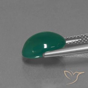 Agata Verde medio naturale da 3.23 ct, Ovale, Traslucido