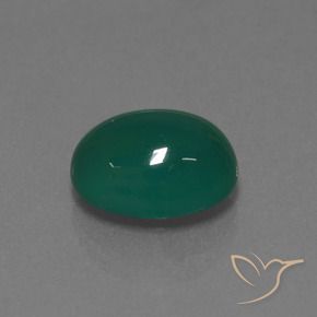 Agata Verde scuro medio naturale da 3.76 ct, Ovale, Traslucido