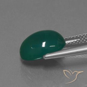 Agata Verde scuro medio naturale da 3.76 ct, Ovale, Traslucido