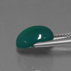Agata naturale verde da 3,43 ct, taglio ovale, traslucido