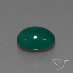 Agata Verde medio naturale da 3.15 ct, Ovale, Traslucido