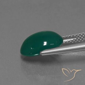 Agata Verde medio naturale da 3.15 ct, Ovale, Traslucido