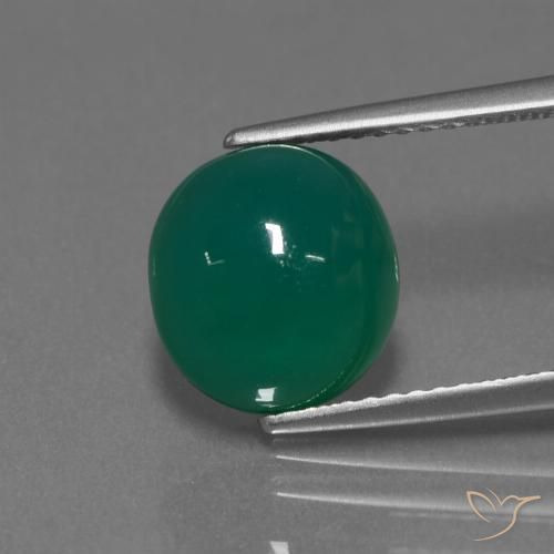 3.53ct Naturale Verde scuro medio Agata, Ovale, Traslucido