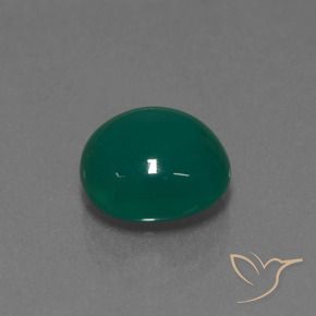 Agata Verde scuro medio naturale da 3.53 ct, Ovale, Traslucido