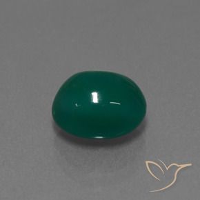 Agata Verde scuro medio naturale da 3.49 ct, Ovale, Traslucido