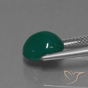 Agata Verde scuro medio naturale da 3.49 ct, Ovale, Traslucido