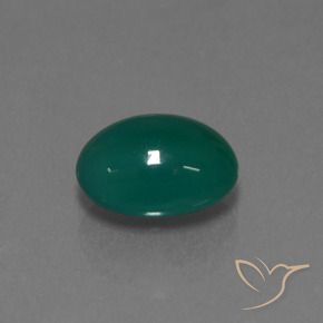 Agata Verde scuro medio naturale da 3.18 ct, Ovale, Traslucido