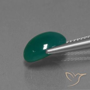 Agata Verde scuro medio naturale da 3.18 ct, Ovale, Traslucido