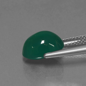 Agata naturale verde da 3,31 ct, taglio ovale, traslucido