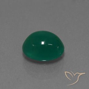 Agata Verde medio naturale da 3.04 ct, Ovale, Traslucido
