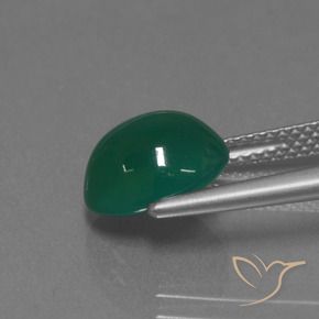 Agata Verde medio naturale da 3.04 ct, Ovale, Traslucido