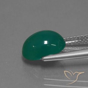 Agata Verde medio naturale da 3.50 ct, Ovale, Traslucido