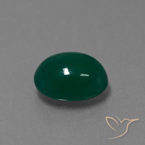 Agata Verde scuro medio naturale da 3.88 ct, Taglio ovale, Traslucido