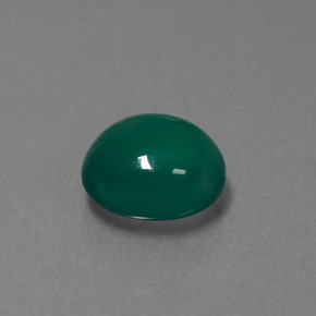 Agata naturale verde da 3,39 ct, taglio ovale, traslucido