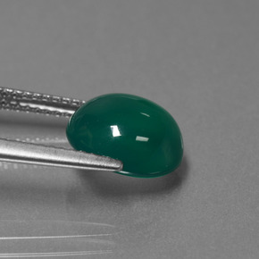 Agata naturale verde da 3,39 ct, taglio ovale, traslucido