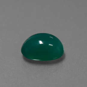 Agata Verde scuro medio naturale da 3.35 ct, Taglio ovale, Traslucido