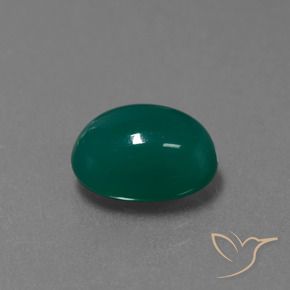 Agata Verde scuro medio naturale da 3.69 ct, Ovale, Traslucido