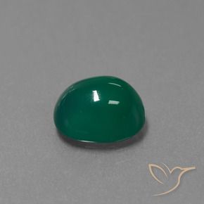 Agata Verde medio naturale da 3.03 ct, Ovale, Traslucido