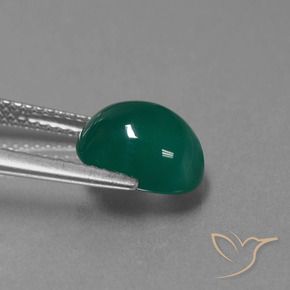 Agata Verde medio naturale da 3.03 ct, Ovale, Traslucido