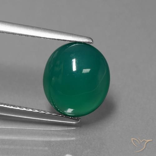 Agata Verde naturale da 3.54 ct, Ovale, Traslucido