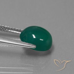 Agata Verde naturale da 3.46 ct, Ovale, Traslucido