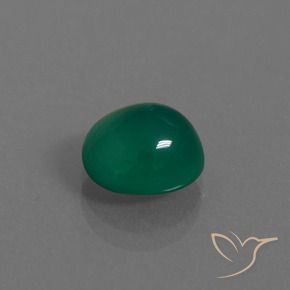 Agata Verde medio intenso naturale da 2.99 ct, Ovale, Traslucido