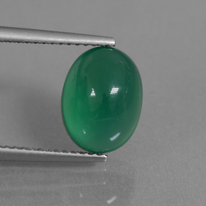 Agata Verde foresta naturale da 3.53 ct, Taglio ovale, Traslucido