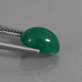 Agata Verde foresta naturale da 3.53 ct, Taglio ovale, Traslucido