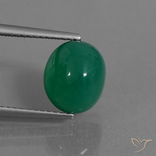 3.95ct Naturale Verde medio Agata, Ovale, Traslucido