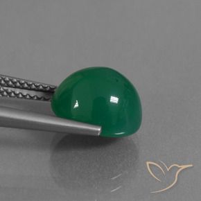 Agata Verde medio naturale da 3.95 ct, Ovale, Traslucido