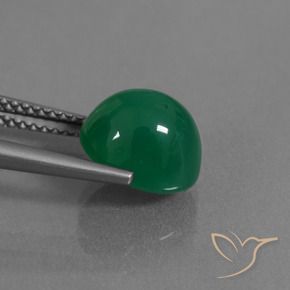 Agata Verde foresta naturale da 3.44 ct, Ovale, Traslucido