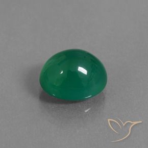 Agata Verde Smeraldo Medio naturale da 3.66 ct, Ovale, Traslucido