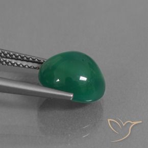 Agata Verde Smeraldo Medio naturale da 3.66 ct, Ovale, Traslucido