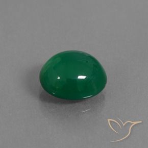 Agata Verde medio intenso naturale da 3.34 ct, Ovale, Traslucido