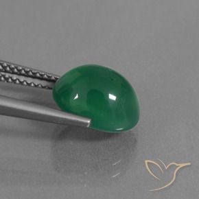 Agata Verde caldo naturale da 3.46 ct, Ovale, Traslucido