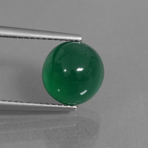 Agata Verde medio naturale da 3.40 ct, Taglio ovale, Traslucido