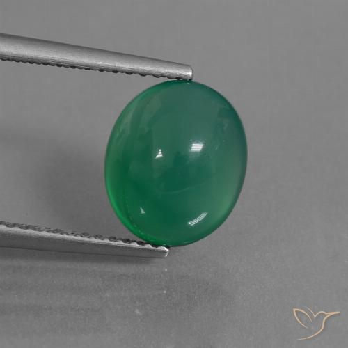 3.19ct Naturale Verde caldo Agata, Ovale, Traslucido