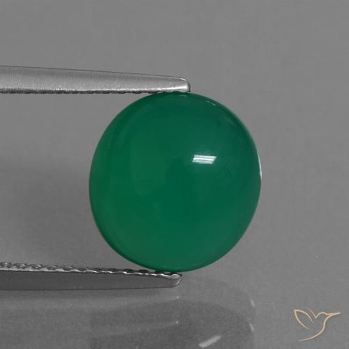 3.31ct Naturale Verde medio Agata, Ovale, Traslucido