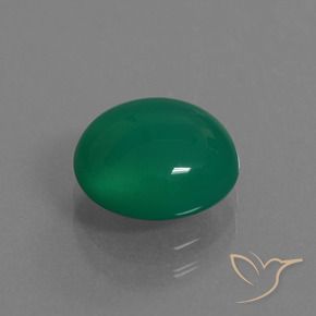 Agata Verde medio naturale da 3.31 ct, Ovale, Traslucido