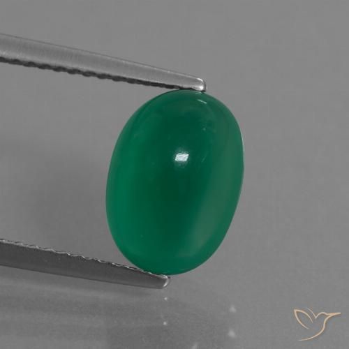 3.62ct Naturale Verde medio Agata, Ovale, Traslucido