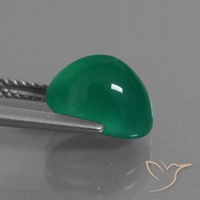 Agata Verde medio naturale da 3.62 ct, Ovale, Traslucido