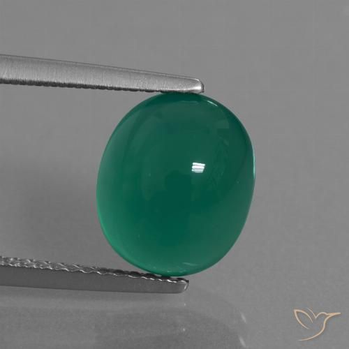 3.76ct Naturale Verde Pino Agata, Ovale, Traslucido