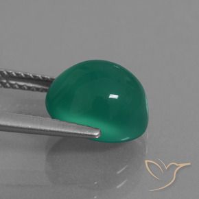 Agata Verde Pino naturale da 3.76 ct, Ovale, Traslucido