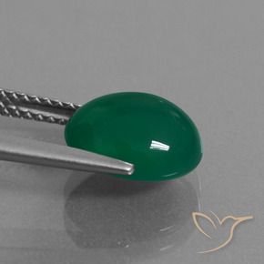 Agata Verde giallastro naturale da 3.10 ct, Ovale, Traslucido