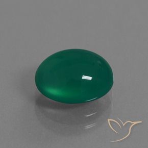 Agata Verde Pino naturale da 3.19 ct, Ovale, Traslucido