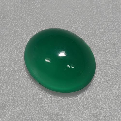 Agata Verde foresta naturale da 3.09 ct, Taglio ovale, Traslucido