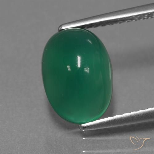 2.97ct Naturale Verde foresta Agata, Ovale, Traslucido