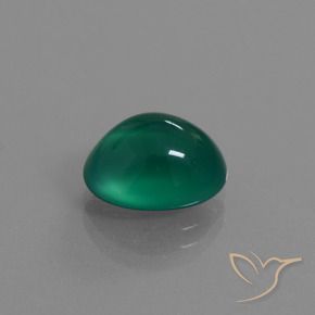 Agata Verde foresta naturale da 3.64 ct, Ovale, Traslucido
